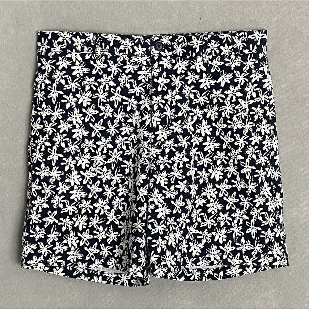 Boss Men's 30R Karlos Shorts Regular Fit Black & White Floral Stretch NEW
